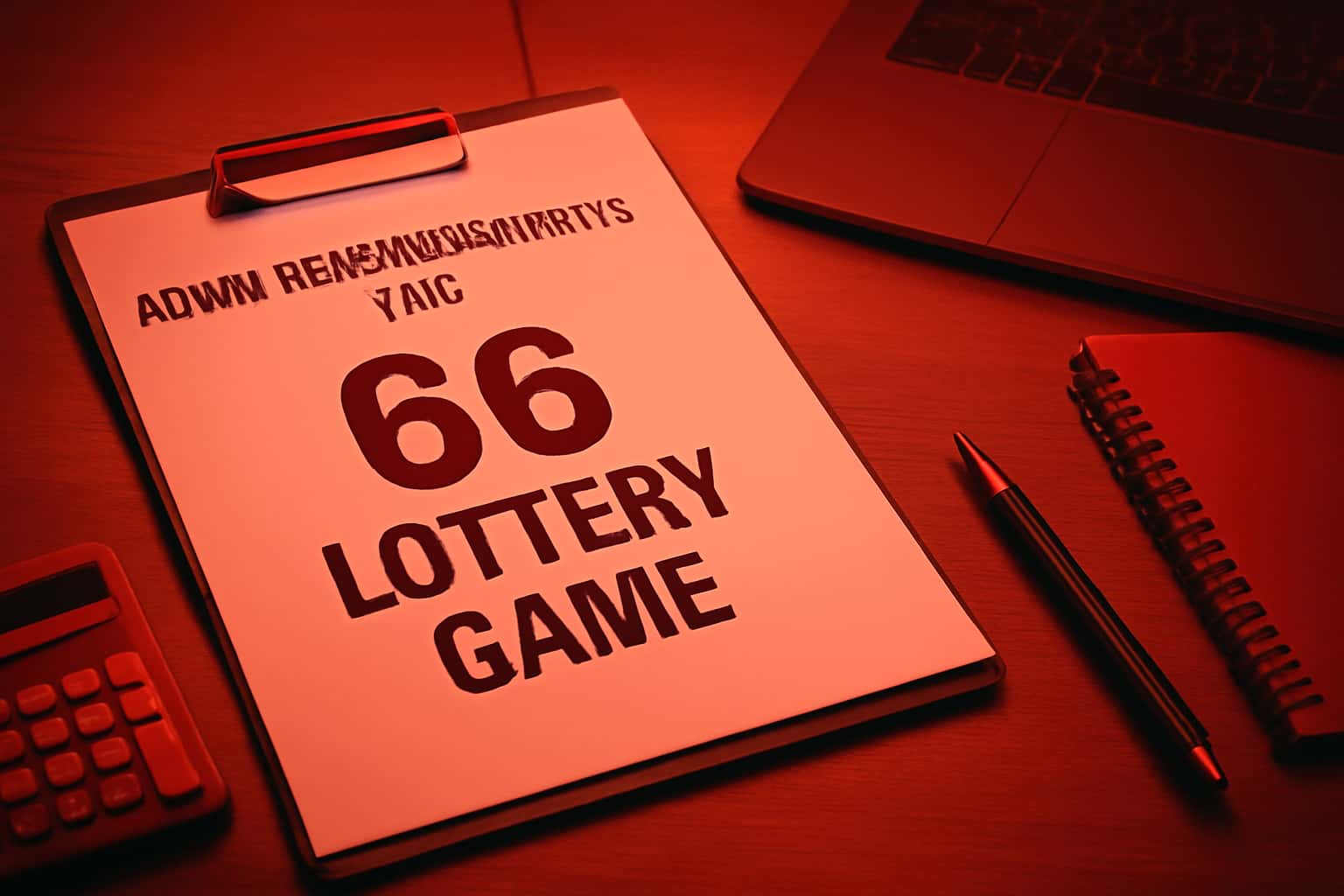 An informational graphic showcasing the admin requirements for 66 Lottery Game.