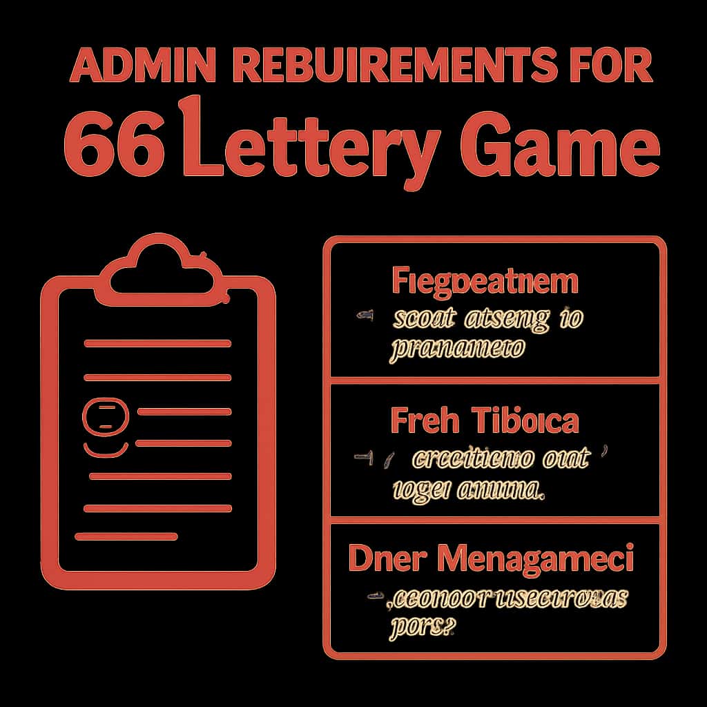 An illustration detailing the admin requirements for 66 Lottery Game.