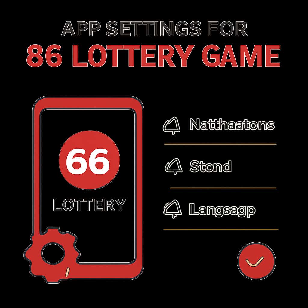 Illustration detailing App Settings for 66 Lottery Game.