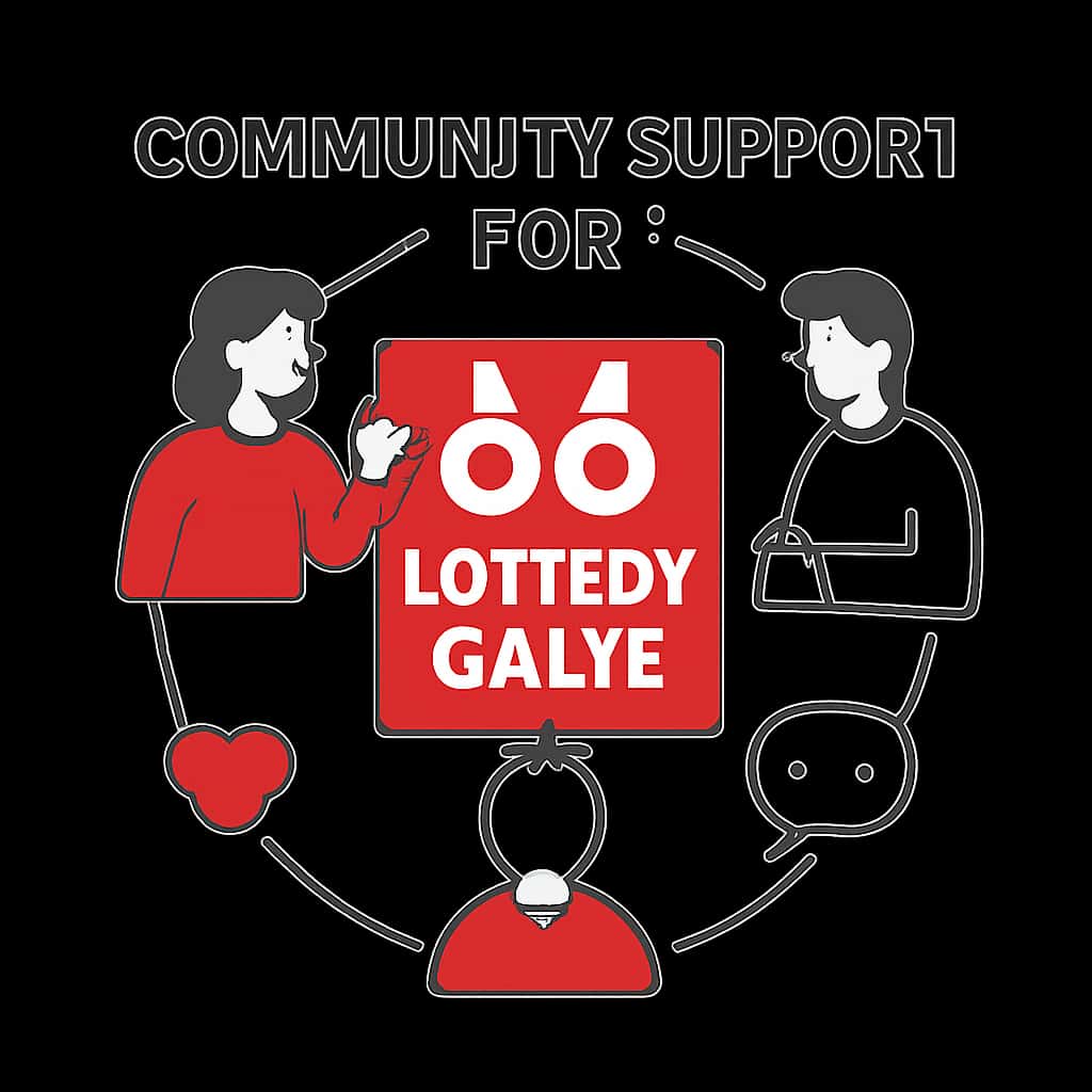 Illustration detailing Community Support for 66 Lottery Game.