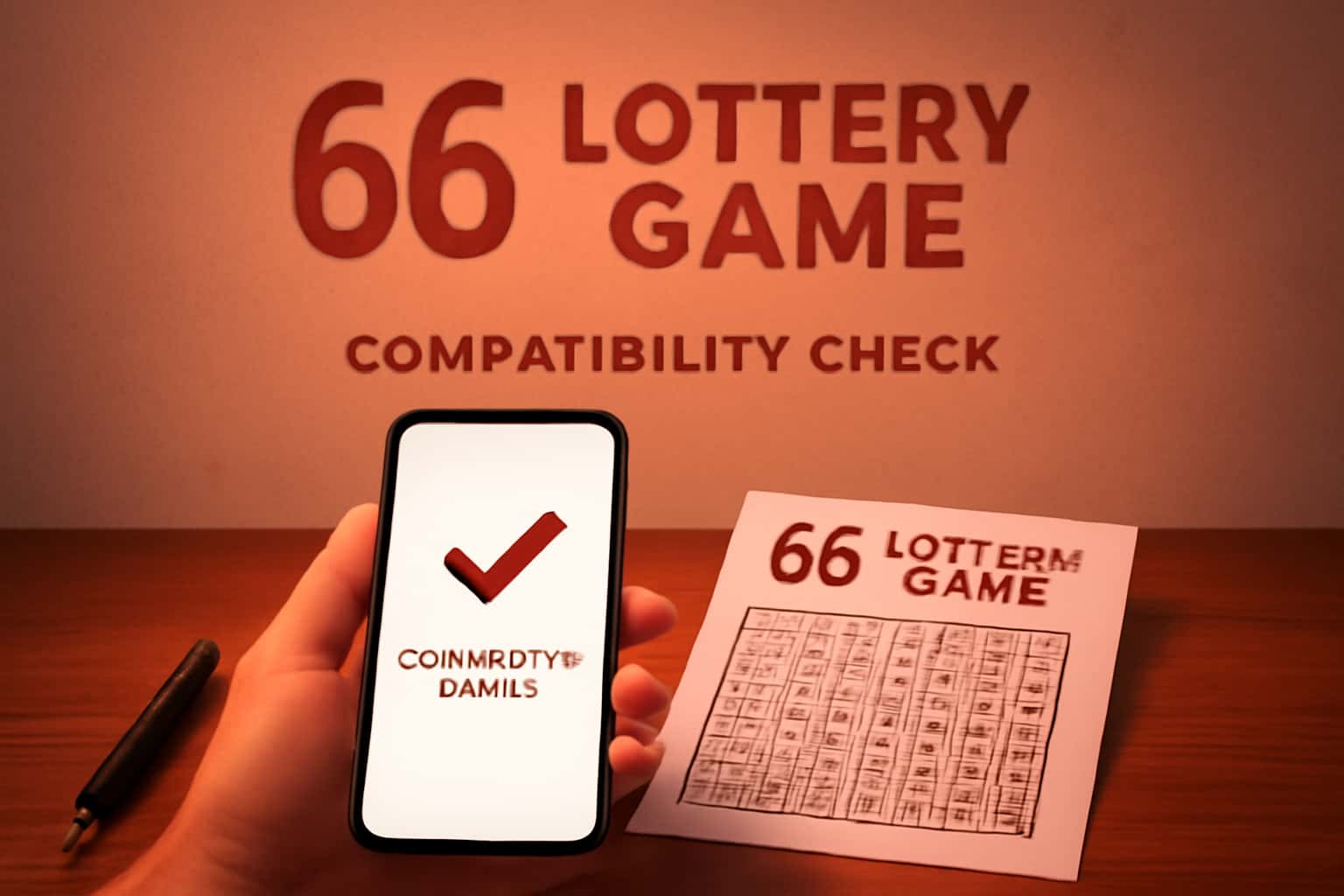 Informational graphic about compatibility check for 66 Lottery Game