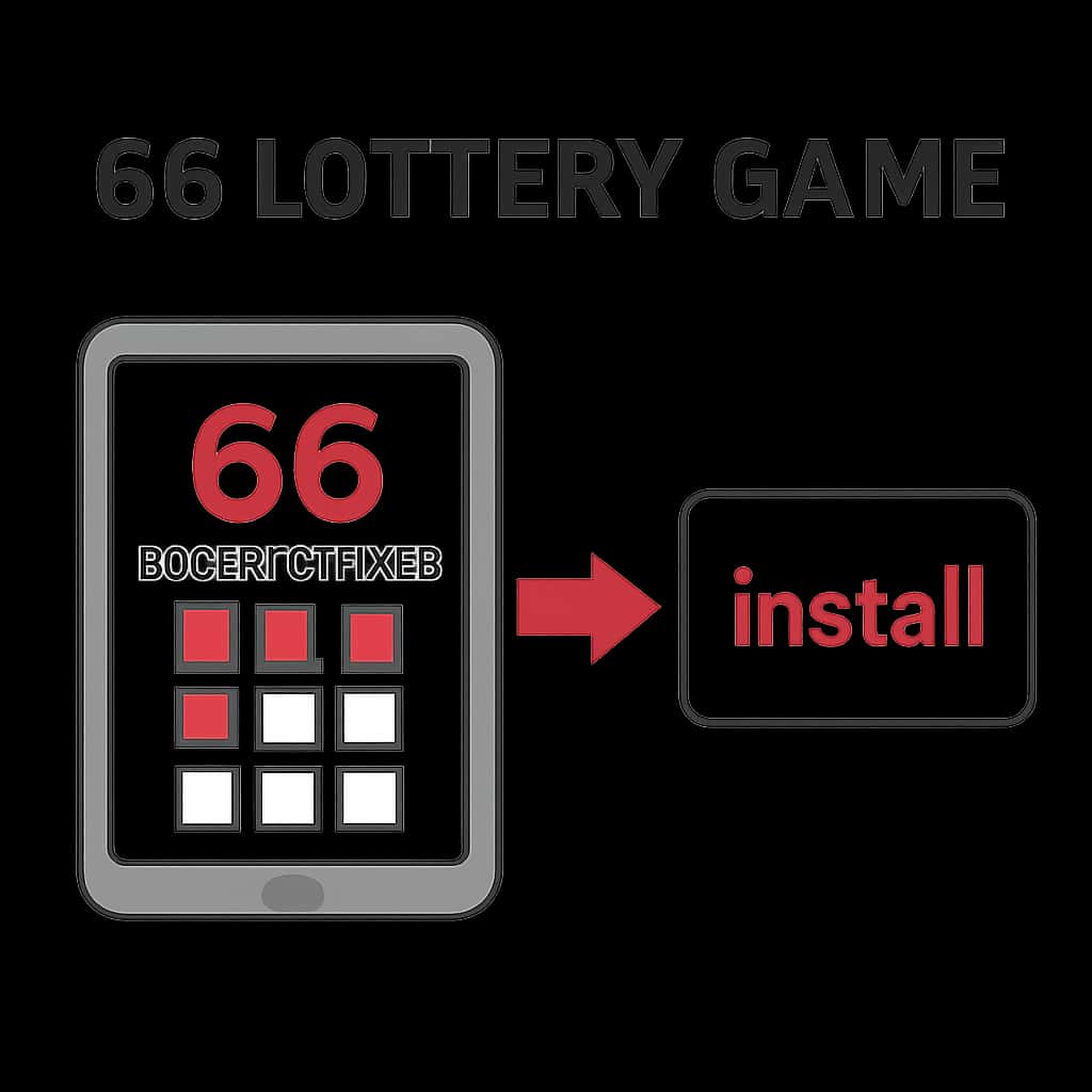 Illustration explaining 66 Lottery Game install steps.