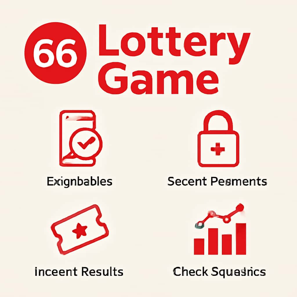 An informative diagram about the features of the 66 Lottery Game app.