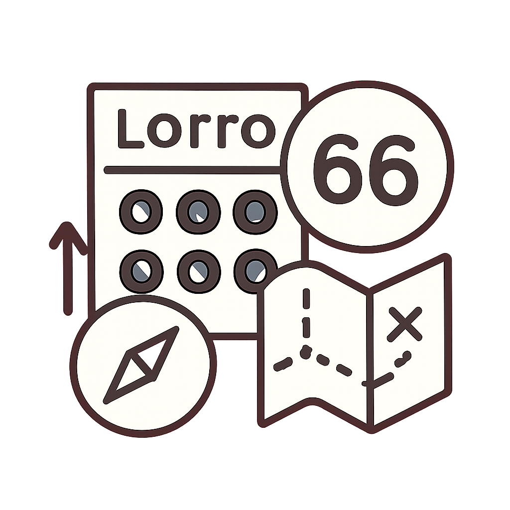 A badge representing the 66 Lottery Game app features.