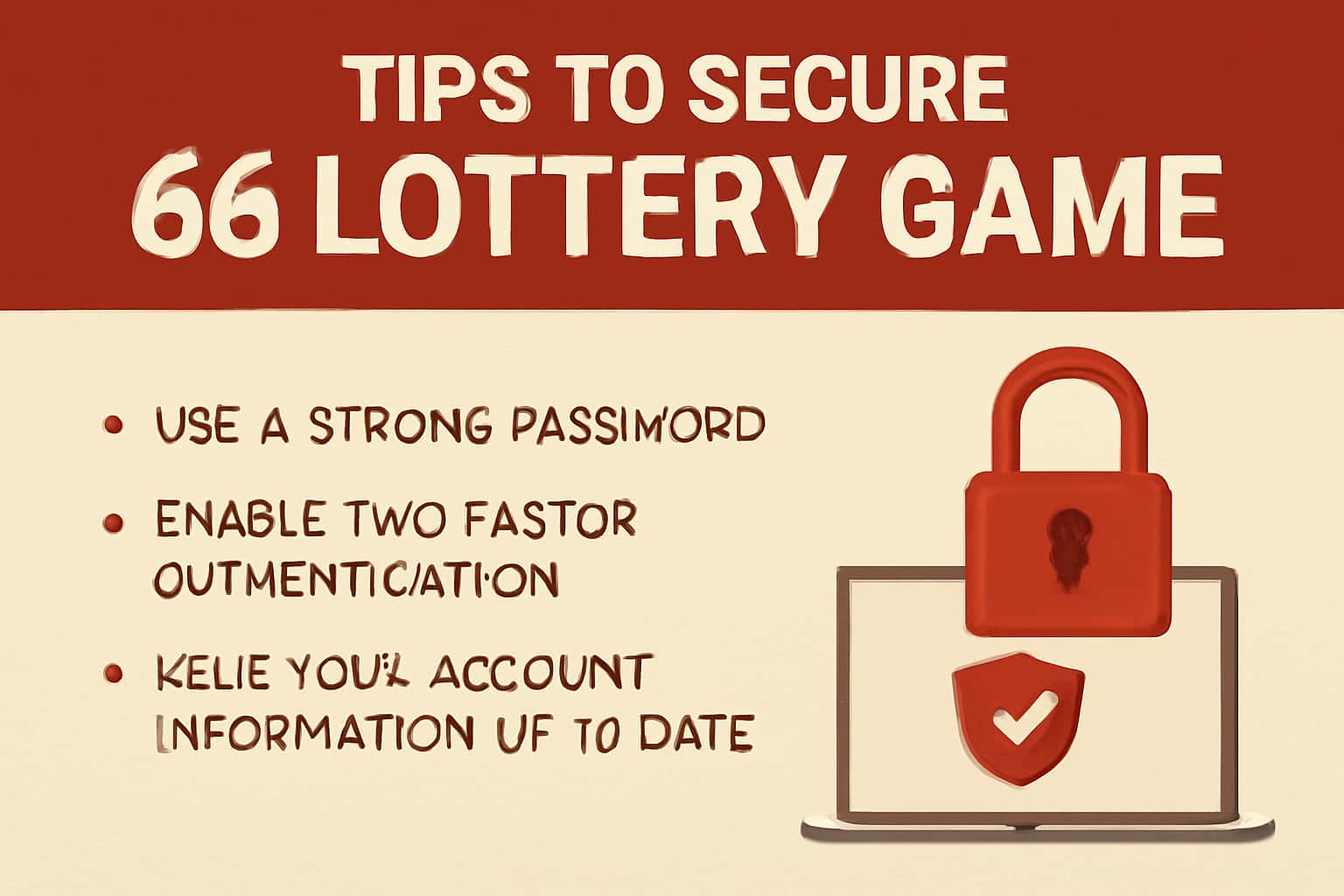 Informational graphic illustrating best practices for securing a 66 Lottery Game account.