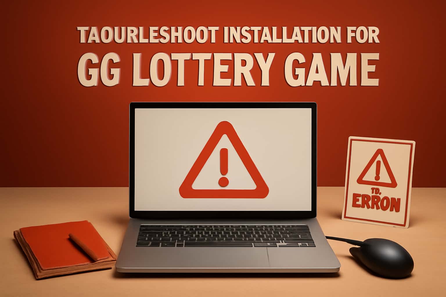 An informative graphic illustrating troubleshooting steps for the 66 Lottery Game installation.