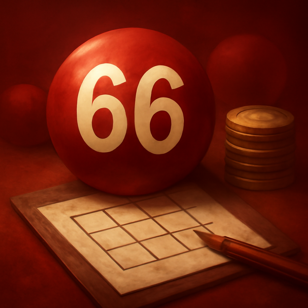 A professional badge indicating updates for the 66 Lottery Game.