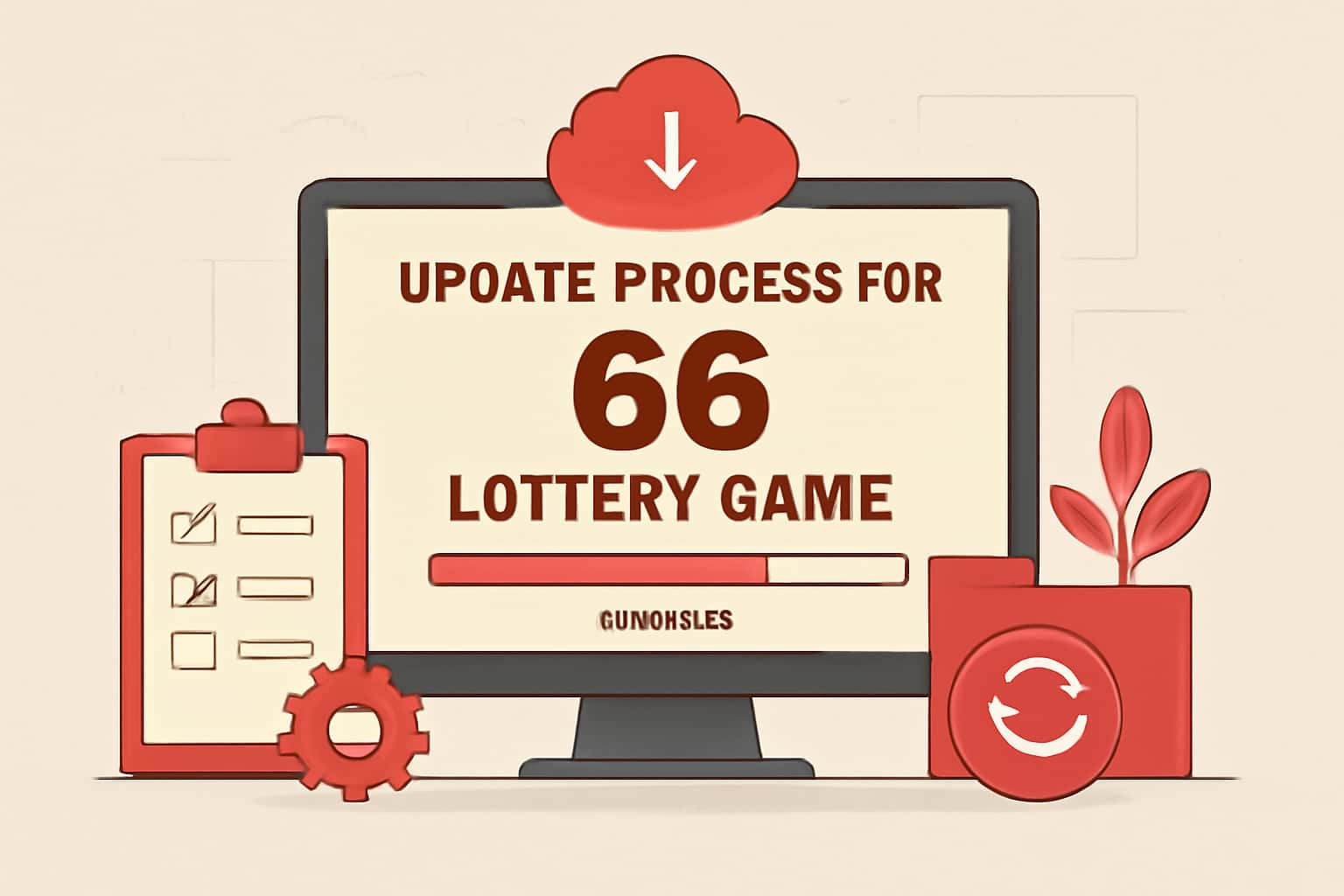 An informative visual representation of the update process for the 66 Lottery Game.