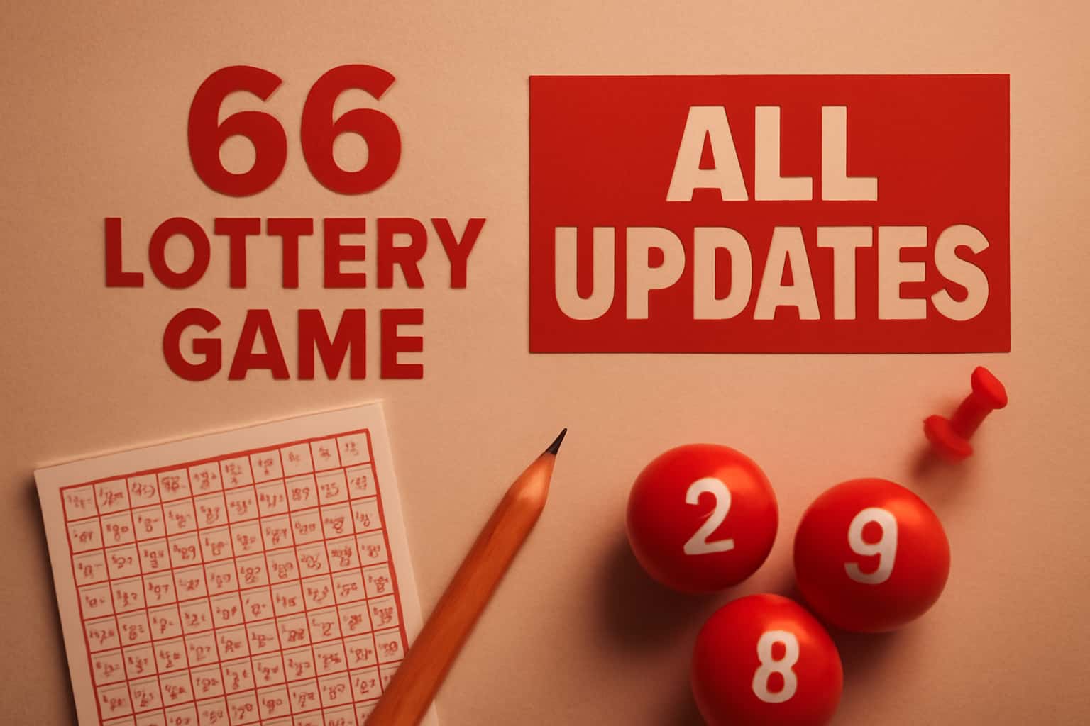 An informative graphic representing updates on the 66 Lottery Game.